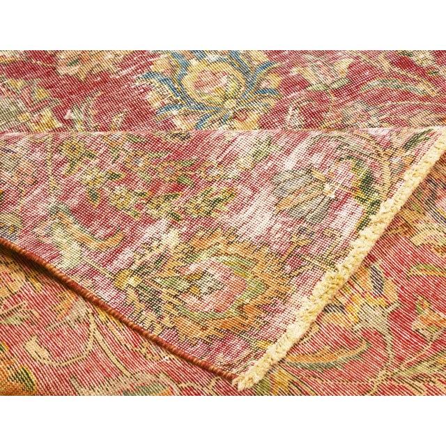 Vintage Distressed Hand Knotted Fine Weave Organic Wool Rug,6'5"X9'3" For Sale In New York - Image 6 of 7