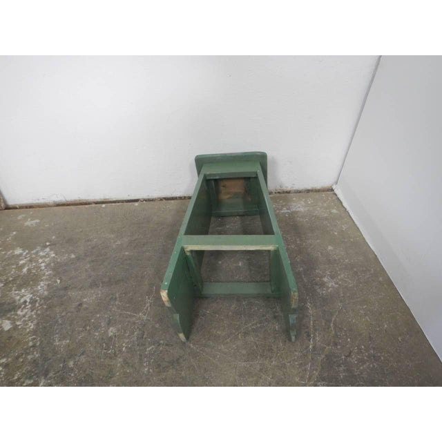 Forest Green Stool in Fir, 1960 For Sale - Image 8 of 10