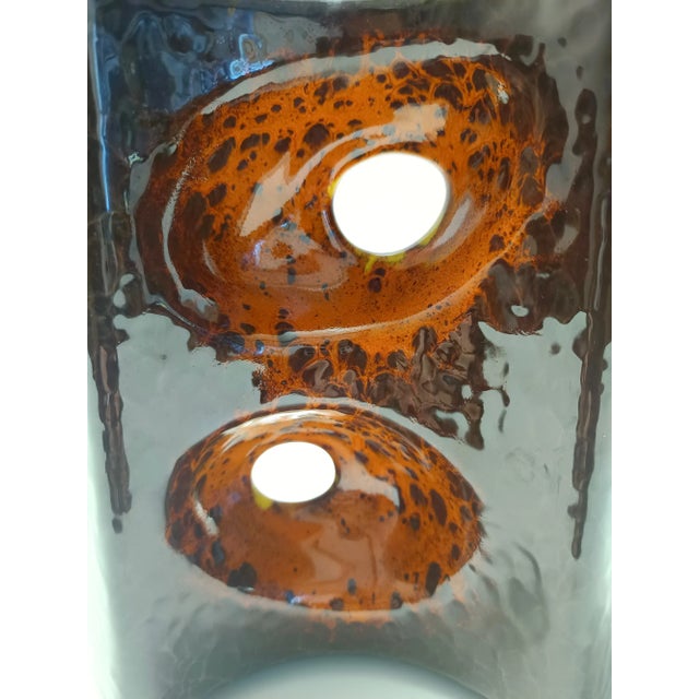 Postmodern Brown and Orange Glazed Ceramic Vase by Giovanni Bertoncello, 1970s For Sale - Image 6 of 8