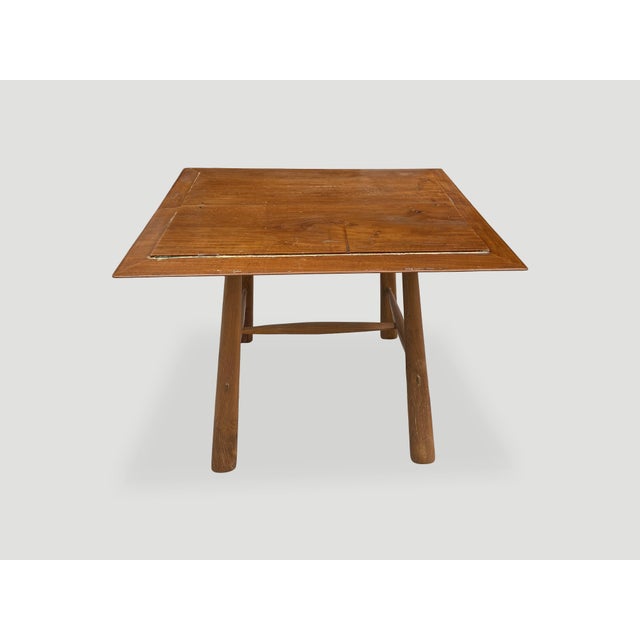 2010s Andrianna Shamaris Midcentury Couture Teak Wood Cocktail Table or Entry Table For Sale - Image 5 of 18
