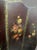 Antique Hand Painted Floral Decorated Folding Leather Dressing Screen For Sale - Image 4 of 9