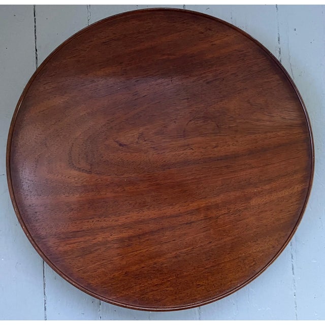 Traditional 1930's Gomez Sisters Mahogany Lazy Susan Revolving Centerpiece Tray For Sale - Image 3 of 13