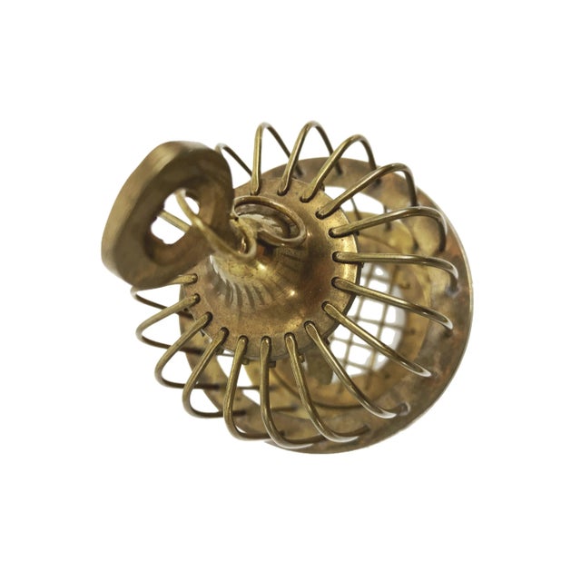 Vintage Miniature Brass Birdcage With Bird For Sale - Image 4 of 5