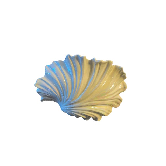 Vintage Art Deco Ceramic Shell Lamp For Sale - Image 10 of 12