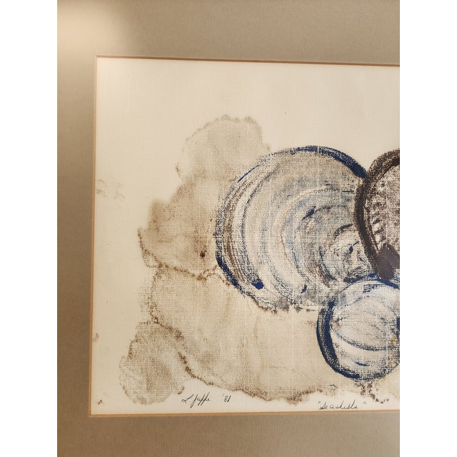 Mid- Century Modern L. Jaffe Signed "Seashells" Original Watercolor Painting - Signed For Sale - Image 4 of 13
