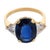 Contemporary Vintage Gia 6.09 Carat No Heat Sapphire Diamond 18k Yellow Gold Ring, Size 9 For Sale - Image 3 of 6