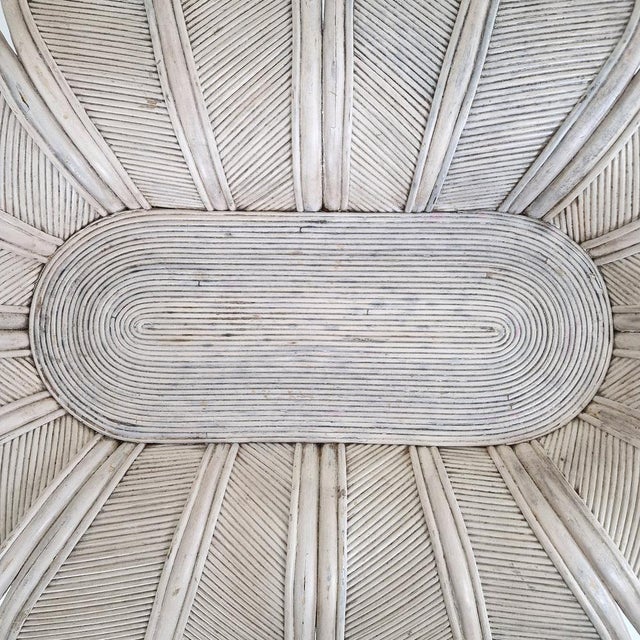 Vintage Oval Dining Table in Bamboo and Rattan, 1980s For Sale - Image 12 of 17