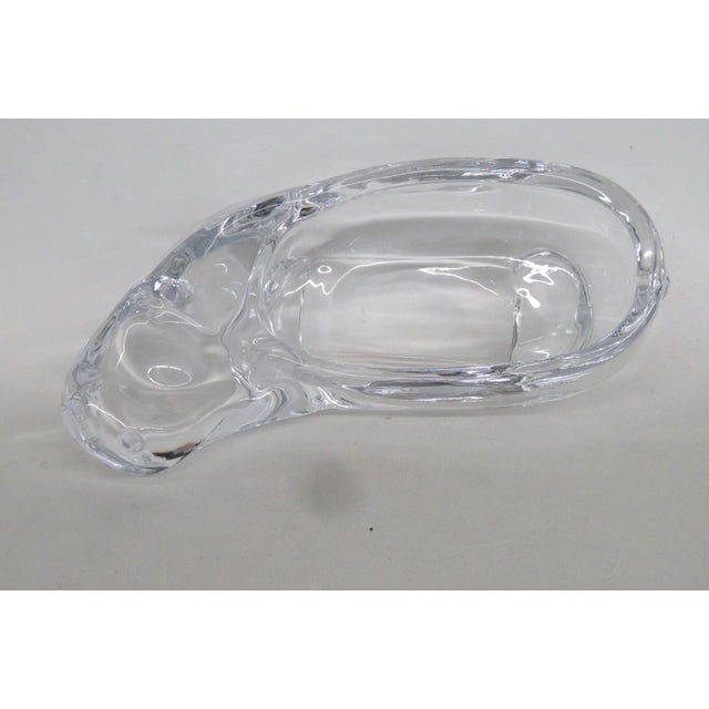 Crystal Art Glass Hippopotamus Candy Dish Nut Bowl Ashtray Hippo Catchall 5201b For Sale - Image 13 of 13
