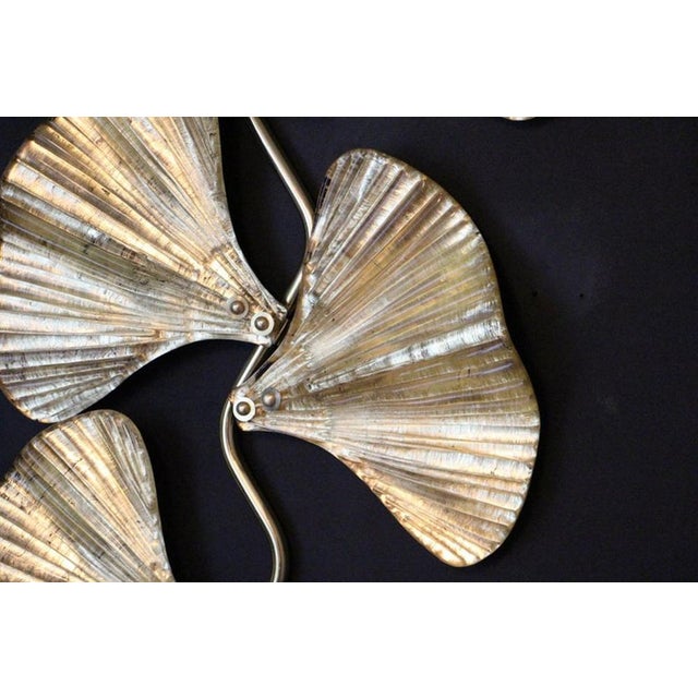 Golden Gingko Murano Glass Leaf Sconces in the style of Tommaso Barbi, 1990s, Set of 2 For Sale - Image 17 of 18