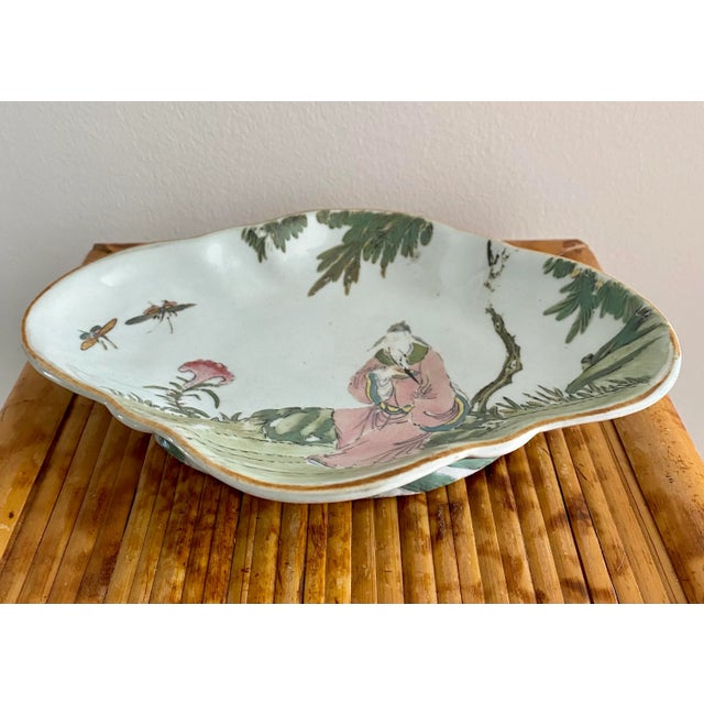 Vintage Chinoiserie Pedestal Dish For Sale - Image 4 of 10