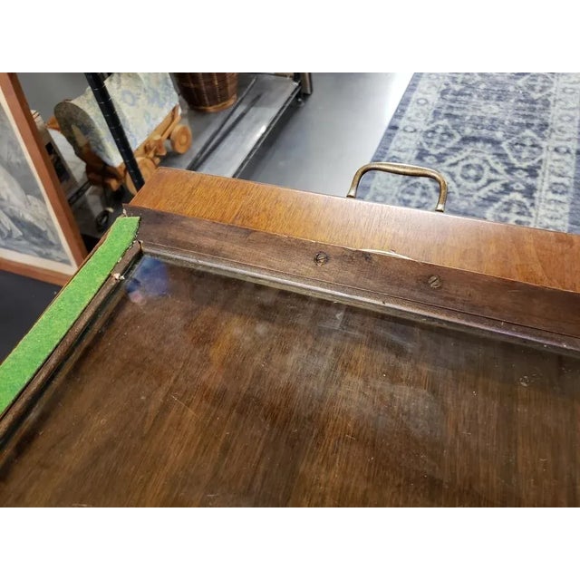 Early 20th Cent. English Victorian Walnut Two-Tier Drop Leaf Serving Cart & Tray For Sale - Image 11 of 11