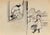 A fine, splendid watercolor on both sides of the sheet realized by Maccari in 1930s. It depicts travellers in different...