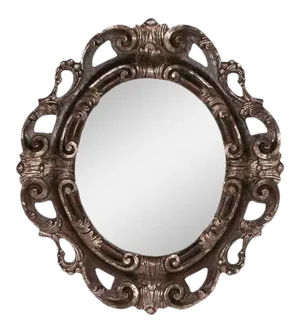 1990s Italian Carved Wooden Oval Mirror