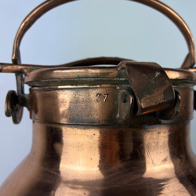Metal Large Antique Copper Milk Can For Sale - Image 7 of 11