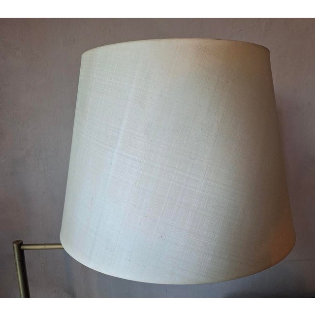 Multi-Adjustable Swing Arm Brass Floor Lamp with Uplight by Walter Von Nessen, USA, 1960s For Sale - Image 9 of 13