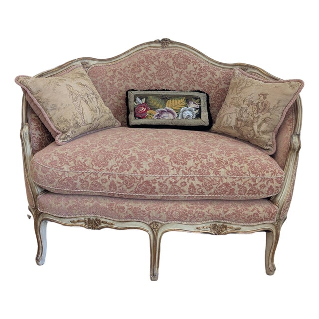 Antique Classic Roccoco /Louis XV Style French Boudoir Settee (Pillows Sold Seperately) For Sale