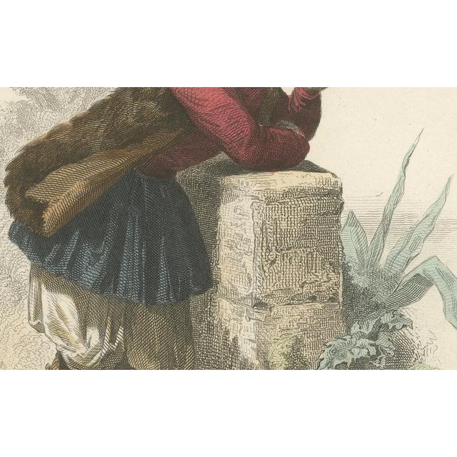 Compte-Calix, Sardinian Man, Bosa, Italy, 1853, Hand-Colored Print For Sale - Image 4 of 13