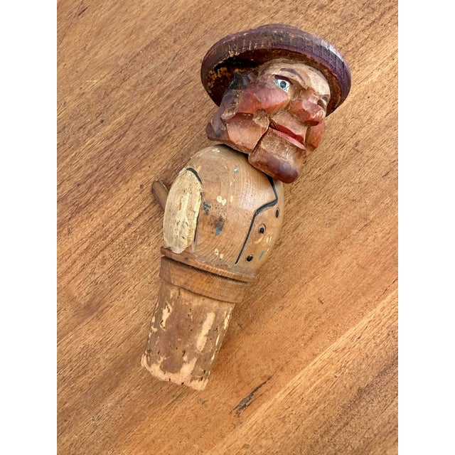1920s Vintage Hand Carved Hand Painted Cork Screw For Sale - Image 10 of 10