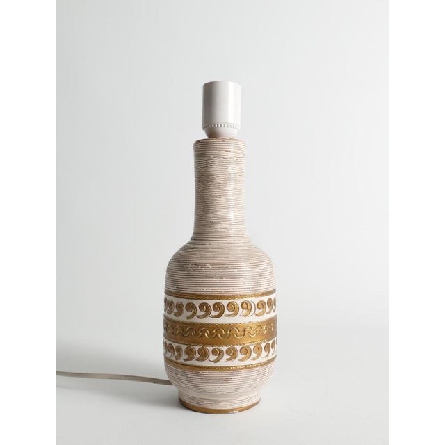 1970s White and Gold Ceramic Table Lamp by Fratelli Fanciulacci, 1970s For Sale - Image 5 of 18