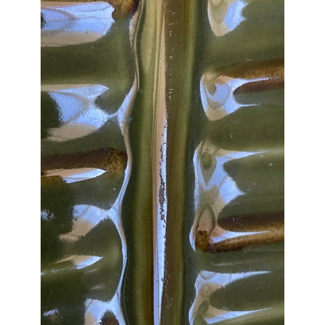 Ceramic Pottery Barn Banana Leaf Pillar Candle Tray For Sale - Image 7 of 9