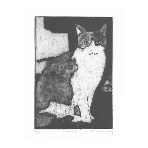 1996 Mickey the Cat Aquatint by Crumbley