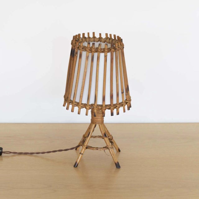 1960s 1960s French Rattan Table Lamp For Sale - Image 5 of 9