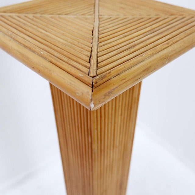 Pencil Reed Pedestal in the style of Vivai Del Sud, 1970s For Sale - Image 4 of 12