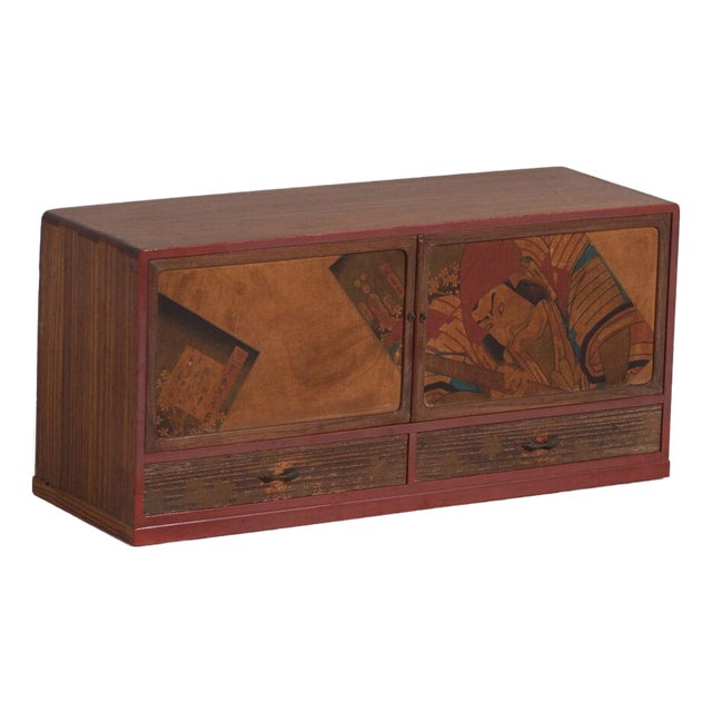 Japanese Cabinet with Kabuki For Sale