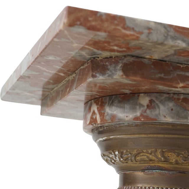 Rouge Marble Pedestal For Sale In Philadelphia - Image 6 of 7