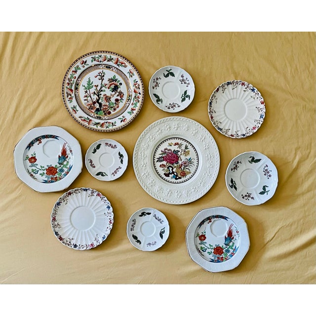 Copeland Spode “Wickerdale” saucers - measures 7 1/4 inches and 3/4 inch tall. Wedgwood “Mandarin”- Small saucers measure...