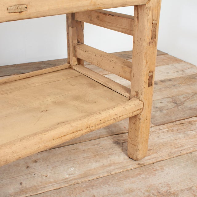 Large Antique Rustic Elm Console Table For Sale - Image 8 of 12