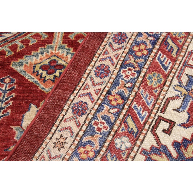 Red Southwestern Super Kazak Red/Beige Wool Rug - 8'10'' X 12'0'' For Sale - Image 8 of 10