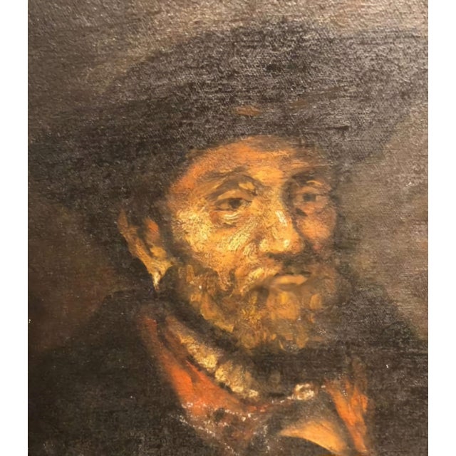 Wood Expressive Tronie of a Bearded Man in a Hat, Oil on Wooden Panel, Late 20th Century. For Sale - Image 7 of 8