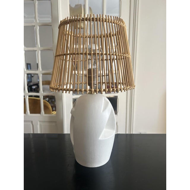 Vintage Openwork Ceramic Table Lamp, 1970s, in Good conditions. Designed 1970 to 1979 European Plug (up to 250V).The...