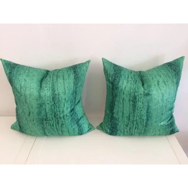 Contemporary Malachite Pillows - A Pair For Sale - Image 11 of 11