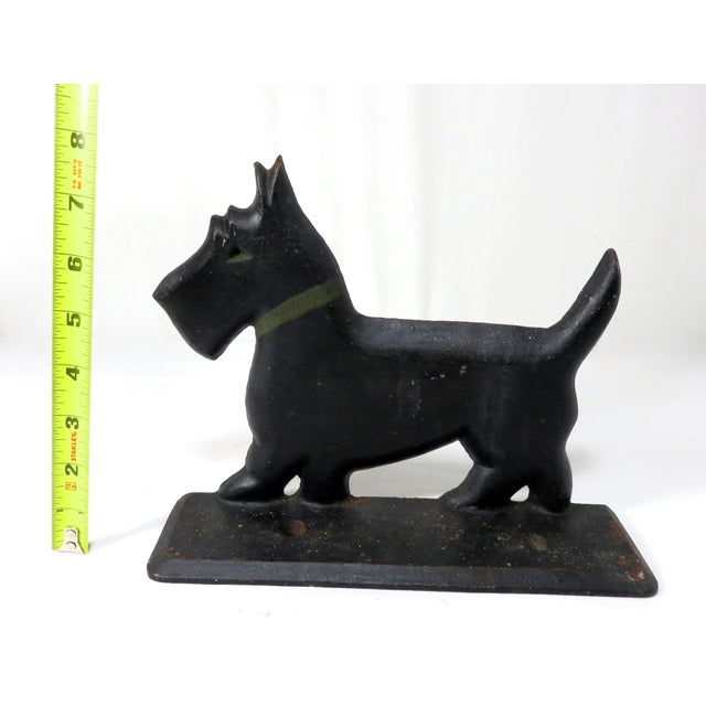 Cute Antique American Cast Iron Scottie Dog Boot Scraper Doorstop