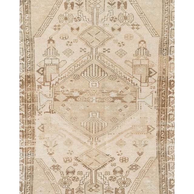 1940s Vintage Beige Area Rug 4' X 6'7 For Sale - Image 9 of 12