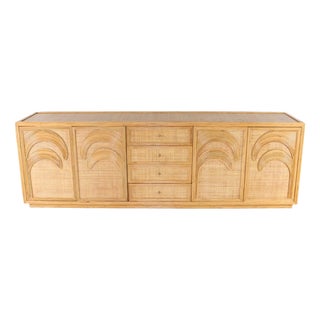 Palm Tree Sideboard in Rattan and Raffia For Sale