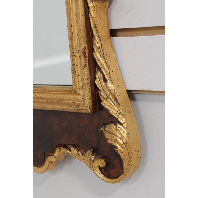 Labarge Giltwood Flame Walnut Frame Wall Mirror For Sale - Image 9 of 18
