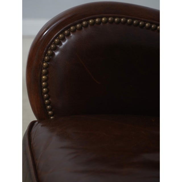 Theodore Alexander Leather & Mahogany Club Chair For Sale - Image 9 of 18