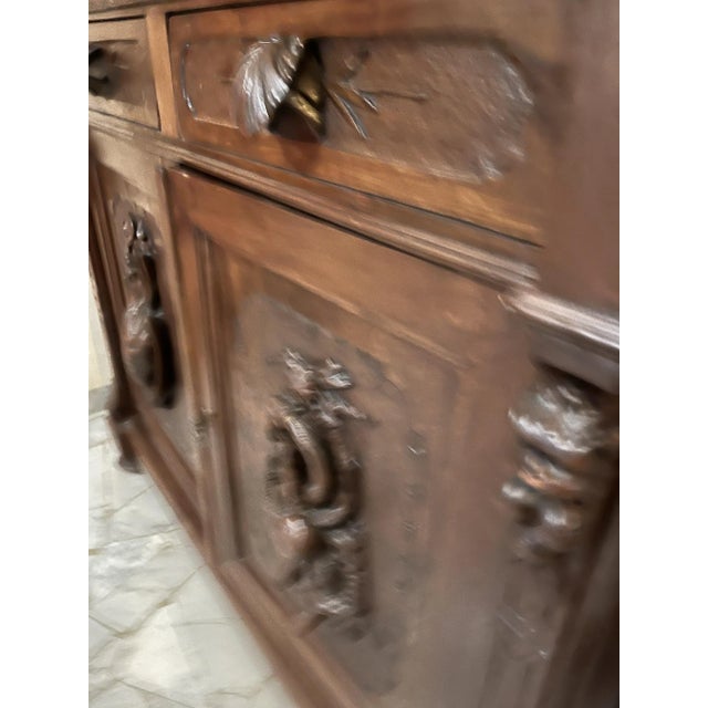 Early 20th Century Art Nouveau Sideboard in Solid Walnut For Sale - Image 4 of 12