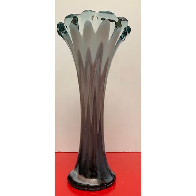Art Glass Flower Shaped Vase Chairish