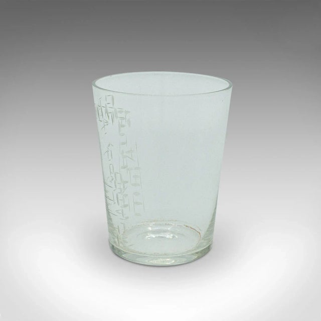 Victorian 1880s Antique Victorian English Glass Apothecary Medicine Cup For Sale - Image 3 of 13
