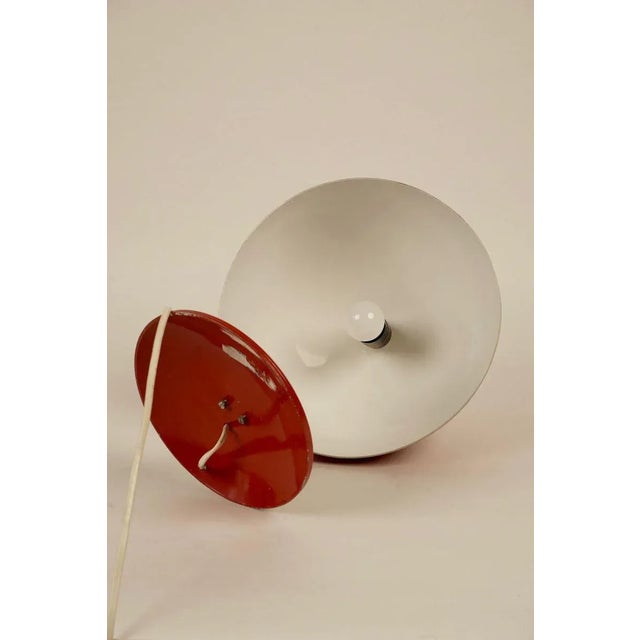 Metal Red Table Lamp, 1970s For Sale - Image 7 of 13