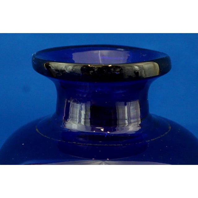 Blue Blown Glass Vase in Copper Cage attributed to Nanny Still for Raak, Amsterdam, Netherlands, 1960s For Sale - Image 12 of 16