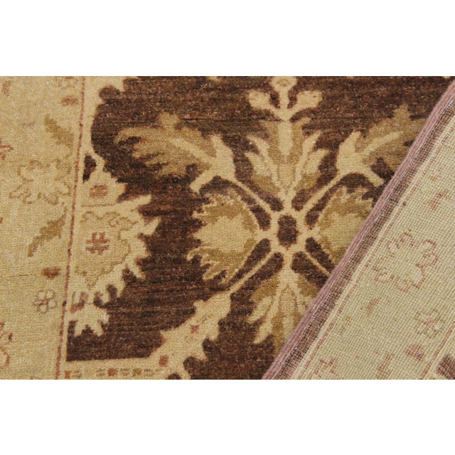 Tan Boho Chic Ziegler 1990's Brown/Tan Wool Runner Rug- 2'6'' X 9'8'' For Sale - Image 8 of 10