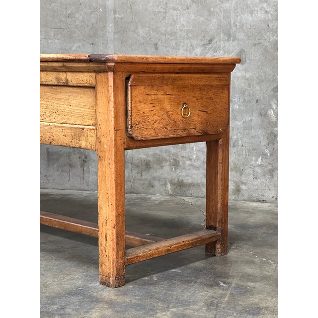 Exceptional 19th century French provincial draper’s table, a rare and highly desirable form originally used in textile...