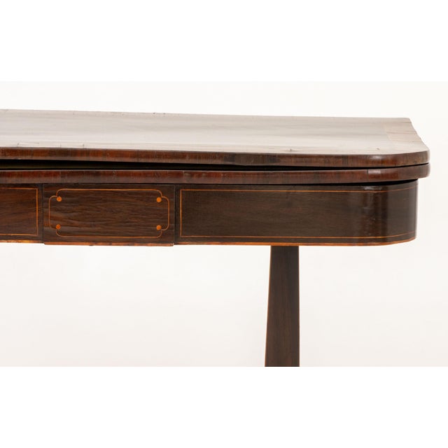 Regency Rosewood and Mahogany Card Table For Sale - Image 4 of 10