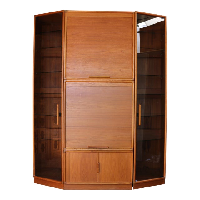 Danish Modern Teak 5-Piece Entertainment / Wall Unit — 1970s For Sale
