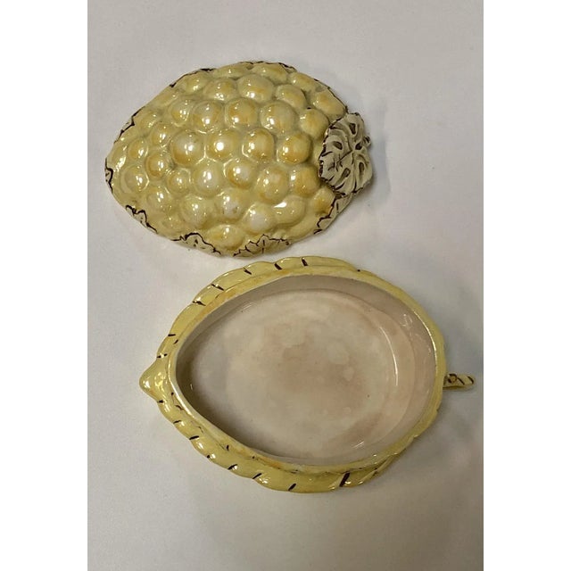 1950s 1950s Yellow Lusterware Covered Serving Dish With Grapes by Sasha For Sale - Image 5 of 8